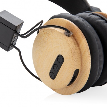 Logotrade promotional gift picture of: Bamboo wireless headphone