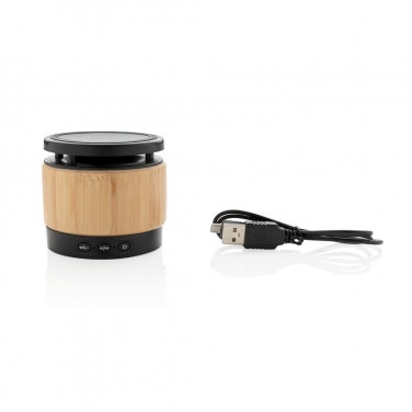 Logotrade promotional merchandise image of: Bamboo wireless charger speaker