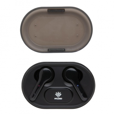 Logo trade promotional merchandise image of: Light up logo TWS earbuds in charging case