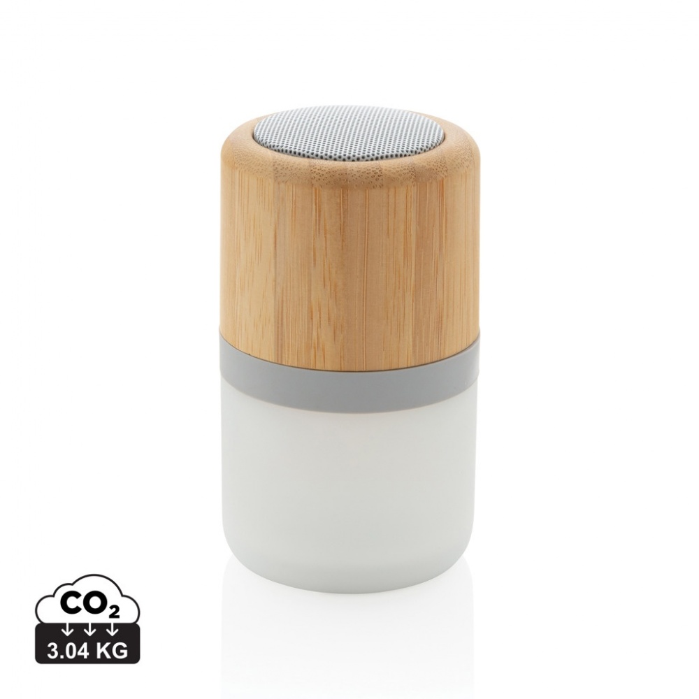 Logo trade corporate gift photo of: Bamboo colour changing 3W speaker light