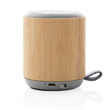 Logotrade promotional merchandise image of: Bamboo and fabric 3W wireless speaker