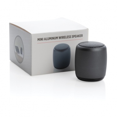 Logo trade promotional giveaways image of: Mini aluminium wireless speaker
