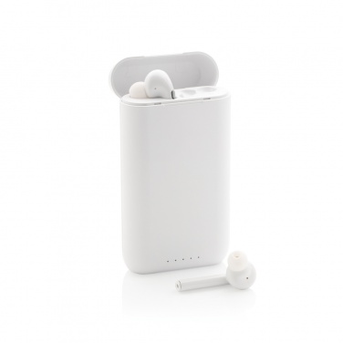 Logo trade promotional merchandise photo of: Liberty TWS earbuds with 5.000 mAh powerbank