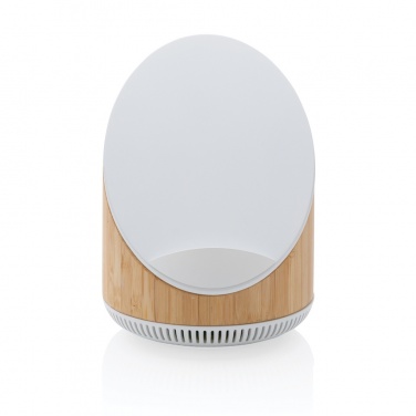 Logo trade advertising product photo of: Ovate bamboo 5W speaker with 15W wireless charger