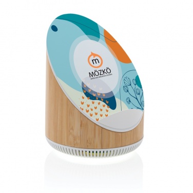 Logo trade promotional merchandise photo of: Ovate bamboo 5W speaker with 15W wireless charger