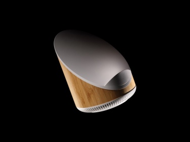 Logo trade promotional giveaways picture of: Ovate bamboo 5W speaker with 15W wireless charger