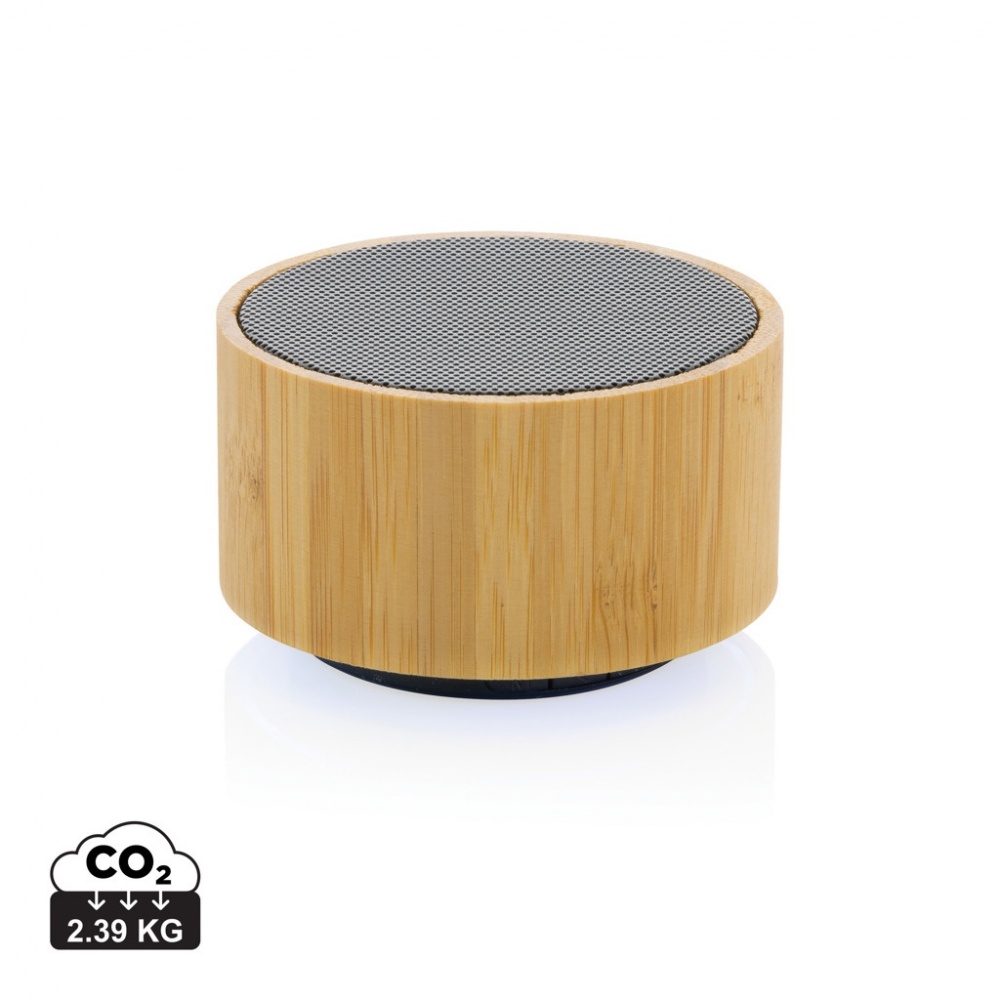 Logo trade promotional items picture of: RCS recycled plastic and bamboo 3W wireless speaker