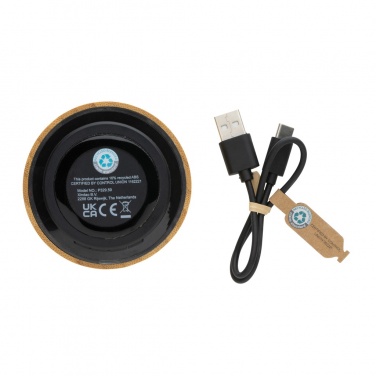 Logotrade promotional product image of: RCS recycled plastic and bamboo 3W wireless speaker