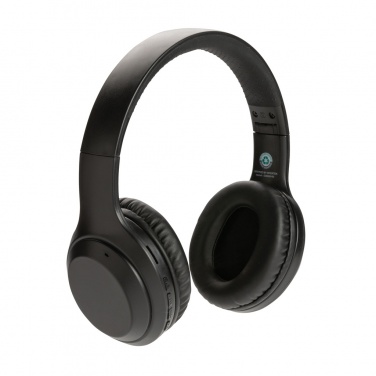Logo trade corporate gifts image of: RCS standard recycled plastic headphone