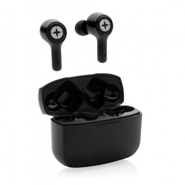 Logo trade promotional merchandise photo of: RCS recycled plastic Swiss Peak ANC TWS earbuds