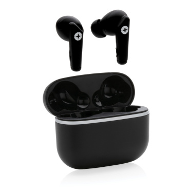 Logo trade promotional products image of: RCS recycled plastic Swiss Peak TWS earbuds 2.0