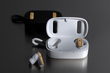 Logotrade corporate gifts photo of: RCS recycled plastic & bamboo TWS earbuds
