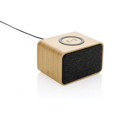 Logotrade promotional product picture of: RCS Rplastic 3W speaker with bamboo 5W wireless