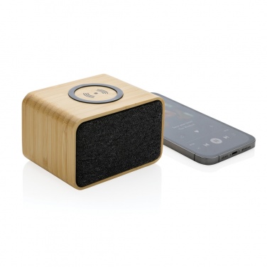 Logotrade promotional merchandise photo of: RCS Rplastic 3W speaker with bamboo 5W wireless