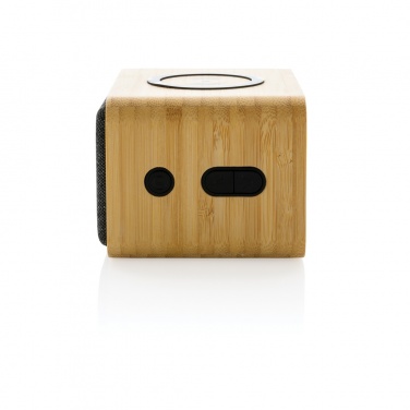 Logo trade business gifts image of: RCS Rplastic 3W speaker with bamboo 5W wireless