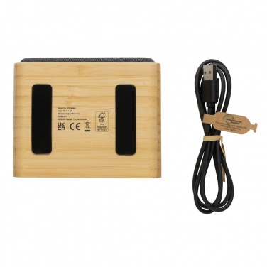 Logotrade promotional item picture of: RCS Rplastic 3W speaker with bamboo 5W wireless