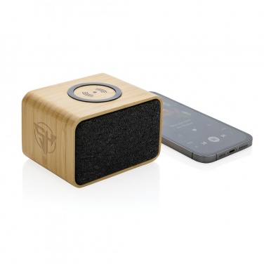 Logo trade promotional items picture of: RCS Rplastic 3W speaker with bamboo 5W wireless