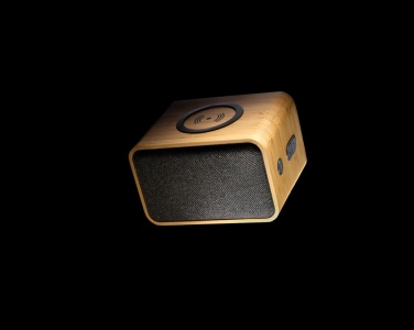 Logo trade advertising products picture of: RCS Rplastic 3W speaker with bamboo 5W wireless