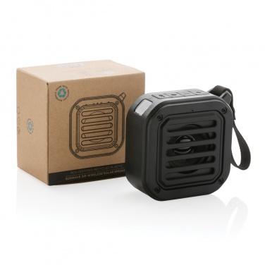 Logo trade promotional gifts picture of: 3W RCS recycled plastic wireless sunwave solar speaker