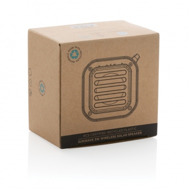 Logotrade business gift image of: 3W RCS recycled plastic wireless sunwave solar speaker