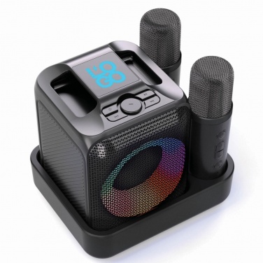 Logo trade corporate gifts image of: Singvibe RCS recycled plastic karaoke set with double mic