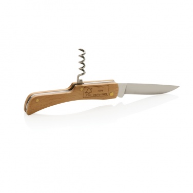 Logo trade promotional merchandise photo of: Wooden knife with bottle opener