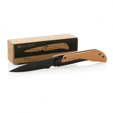 Logo trade promotional items image of: Nemus Luxury Wooden knife with lock