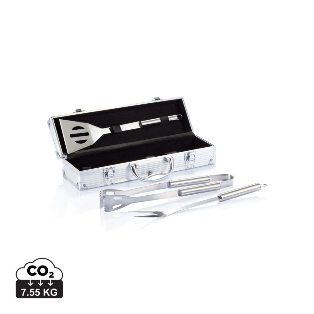Logotrade promotional gift image of: 3 pcs barbecue set in aluminium box