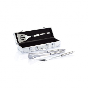 Logo trade business gifts image of: 3 pcs barbecue set in aluminium box