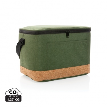 Logo trade business gifts image of: Impact AWARE™ XL RPET two tone cooler bag with cork detail