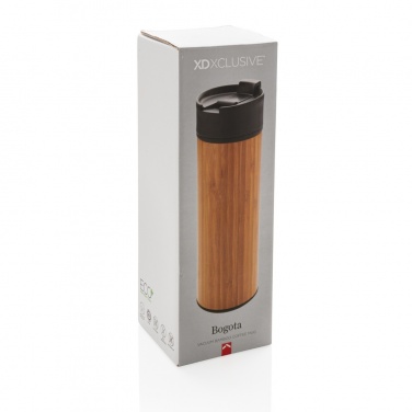 Logotrade promotional items photo of: Bogota vacuum bamboo coffee mug