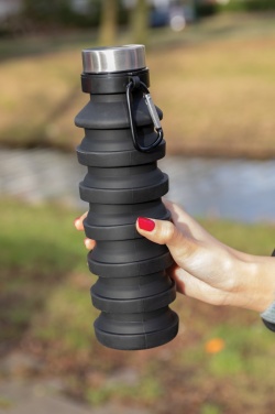 Logo trade promotional item photo of: Leakproof collapsible silicone bottle with lid