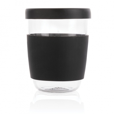 Logo trade business gifts image of: Ukiyo borosilicate glass with silicone lid and sleeve