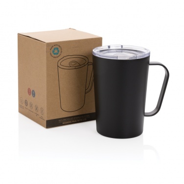 Logotrade promotional merchandise picture of: RCS Recycled stainless steel modern vacuum mug with lid