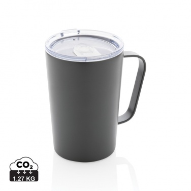 Logo trade promotional merchandise photo of: RCS Recycled stainless steel modern vacuum mug with lid