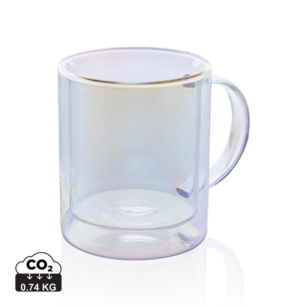 Logotrade promotional product image of: Deluxe double wall electroplated glass mug