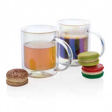 Logo trade promotional product photo of: Deluxe double wall electroplated glass mug
