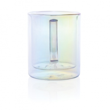 Logo trade business gift photo of: Deluxe double wall electroplated glass mug