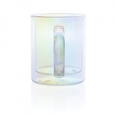 Logo trade business gifts image of: Deluxe double wall electroplated glass mug