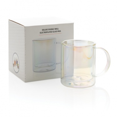 Logo trade promotional gift photo of: Deluxe double wall electroplated glass mug