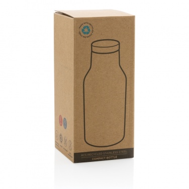 Logo trade promotional giveaways picture of: RCS Recycled stainless steel compact bottle