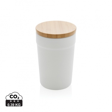 Logo trade business gifts image of: GRS certified recycled PP mug with bamboo lid