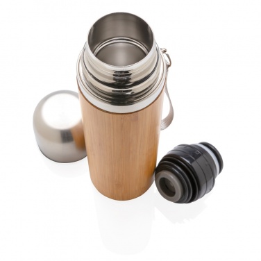 Logo trade promotional merchandise picture of: Bamboo vacuum travel flask