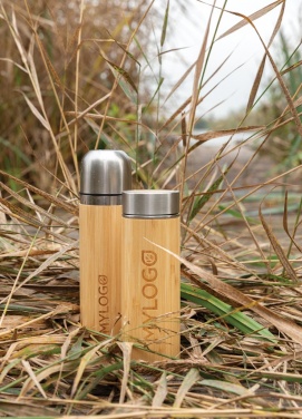 Logo trade promotional giveaways picture of: Bamboo vacuum travel flask