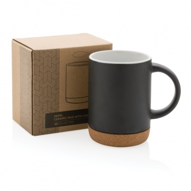 Logo trade promotional product photo of: Ceramic mug with cork base 280ml