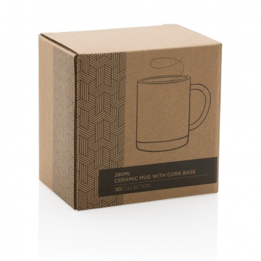 Logo trade promotional gift photo of: Ceramic mug with cork base 280ml