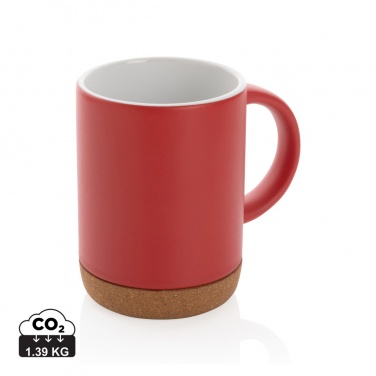 Logo trade business gifts image of: Ceramic mug with cork base 280ml