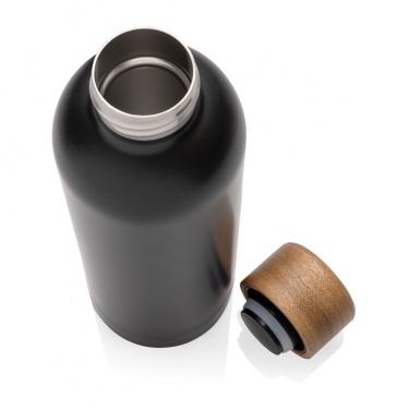 Logotrade advertising product picture of: Wood RCS certified recycled stainless steel vacuum bottle