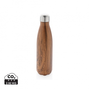 Logo trade business gift photo of: Vacuum insulated stainless steel bottle with wood print