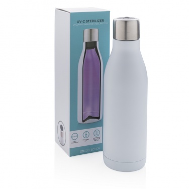 Logo trade promotional merchandise photo of: UV-C steriliser vacuum stainless steel bottle